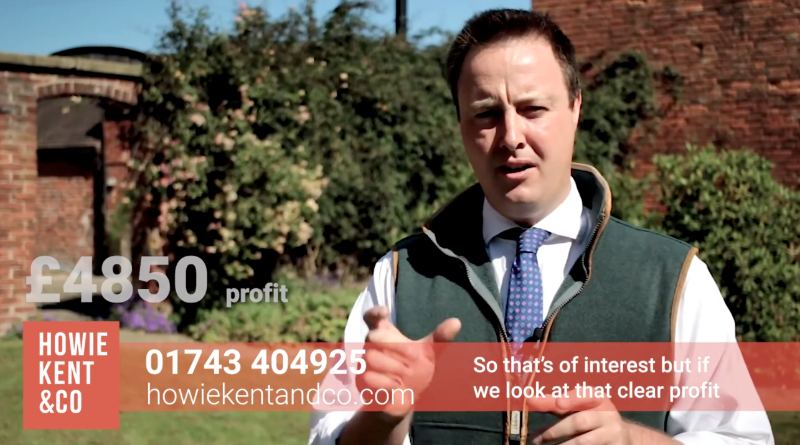 An estate agent presenting to camera with on-screen figures, from a promotional film we made