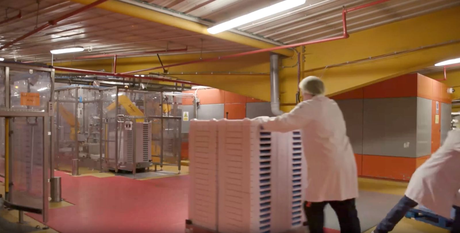 A Magna worker on the production line