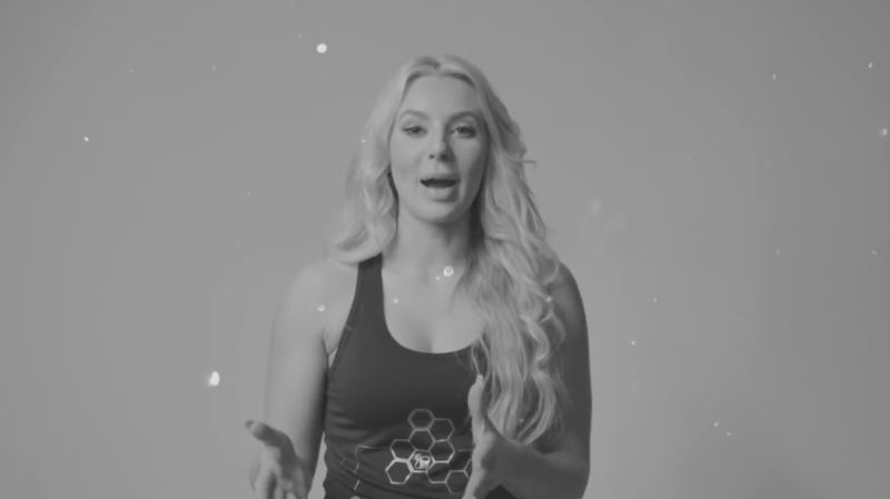 A personal trainer speaking to camera in black and white, from a brand film we made