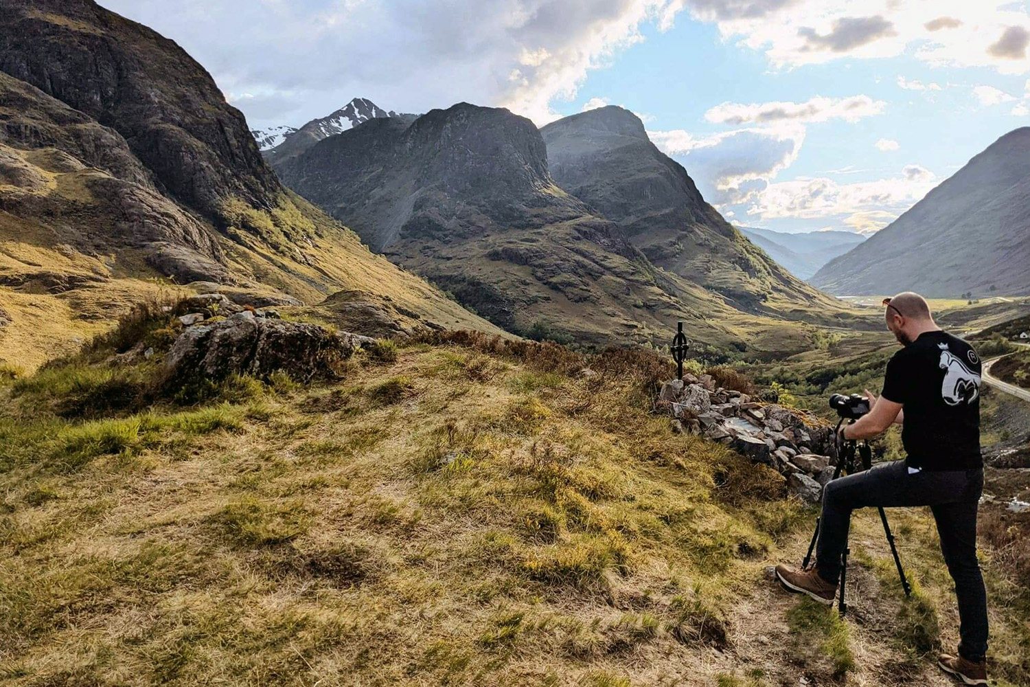 David Barco photographing a Scottish glen
