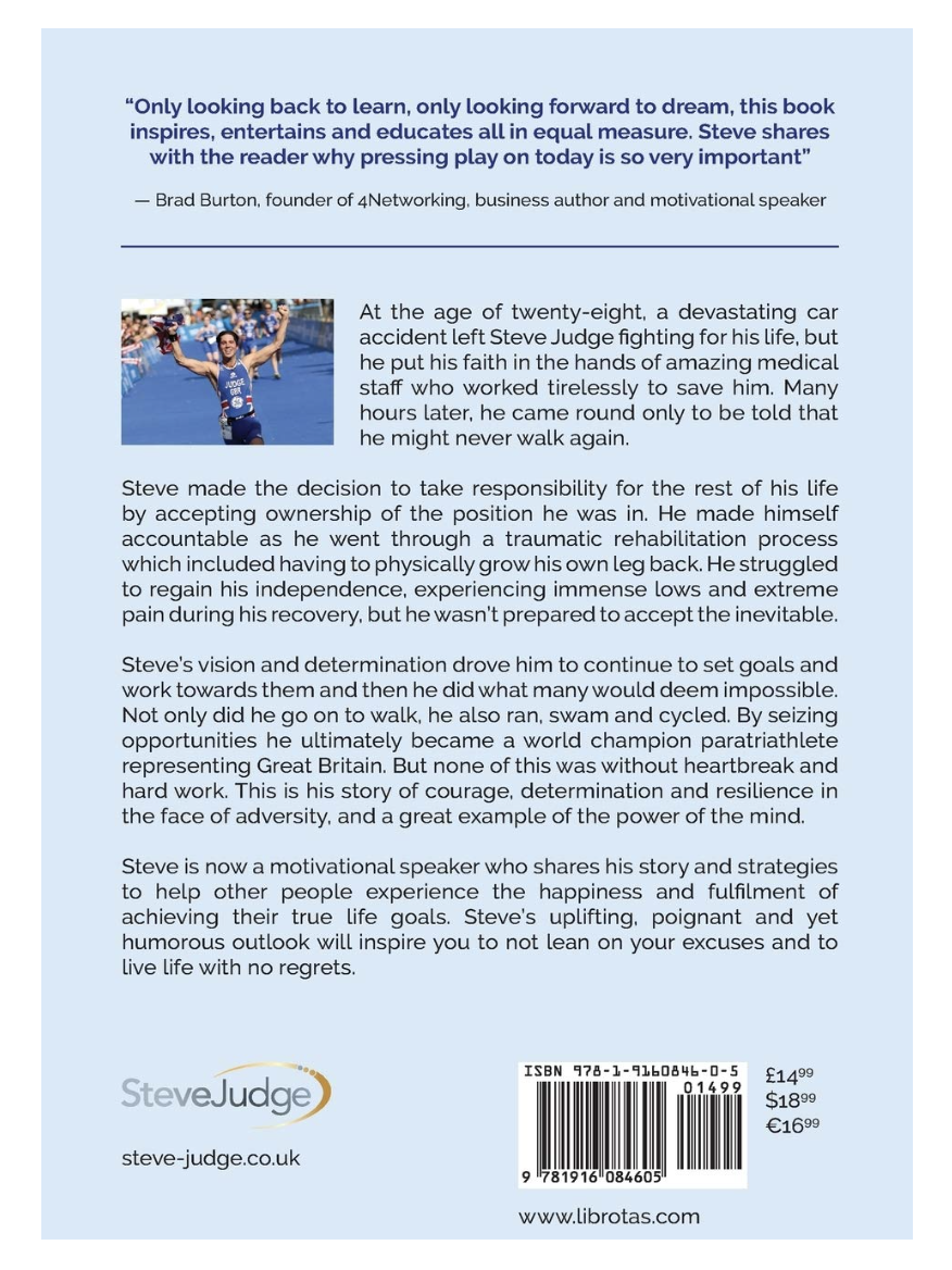 Back cover of Steve Judge's book